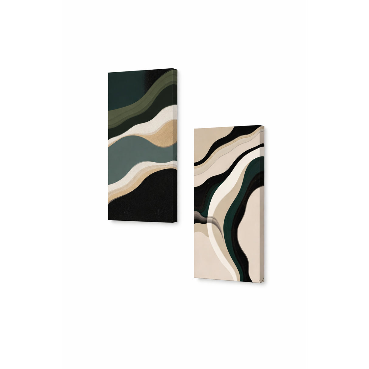 Cuadro decorativo en 2 Piezas Moderno Ondas de Cuarzo 34x72cm cada Uno - CUADROS | Bylmo