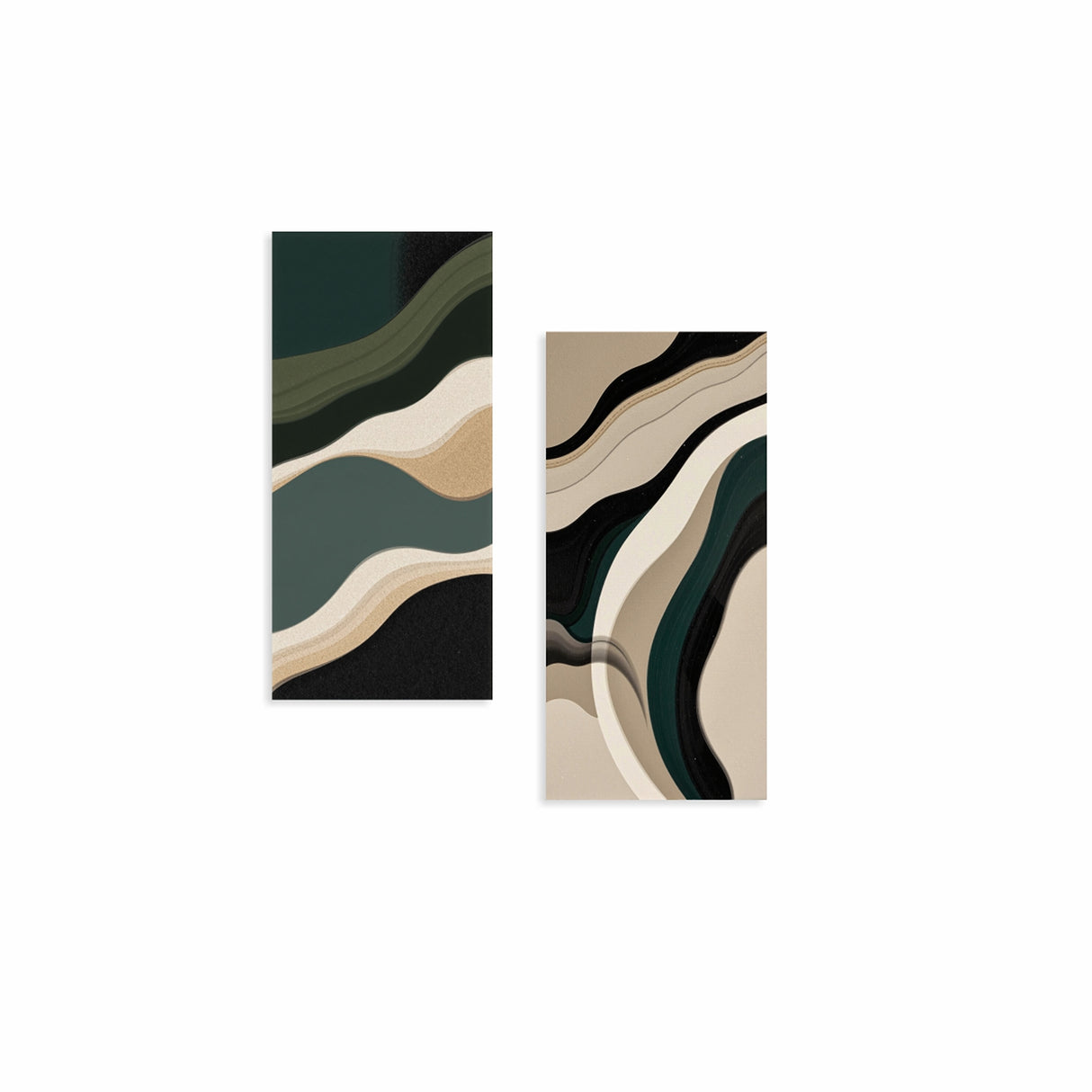 Cuadro decorativo en 2 Piezas Moderno Ondas de Cuarzo 34x72cm cada Uno - CUADROS | Bylmo