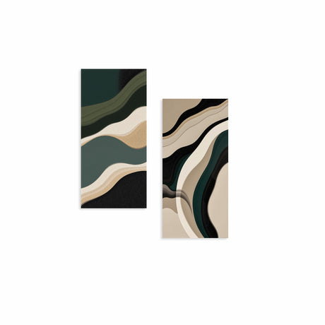 Cuadro decorativo en 2 Piezas Moderno Ondas de Cuarzo 34x72cm cada Uno - CUADROS | Bylmo