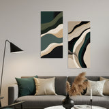 Cuadro decorativo en 2 Piezas Moderno Ondas de Cuarzo 34x72cm cada Uno - CUADROS | Bylmo