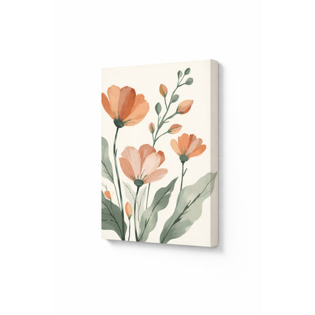 Cuadro decorativo Floral Flores Terracota Vintage 60x93cm de Bastidor - CUADROS | Bylmo