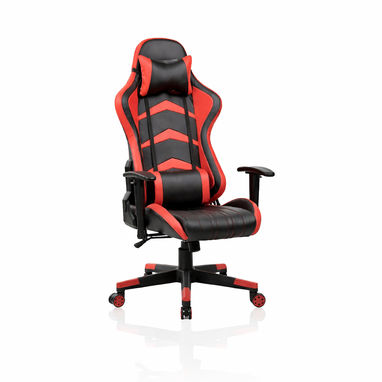 Silla Gamer Red Strike Rojo y Negro 68x137cm Ergonómica con Apoya Brazos con Espaldar Reclinable y con Apoya Cabezas - SILLAS DE OFICINA | Bylmo