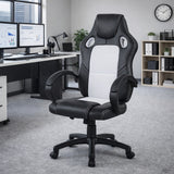 Silla Gamer Doom Negro y Blanco 70x123cm Ergonómica con Apoya Brazos - SILLAS DE OFICINA | Bylmo