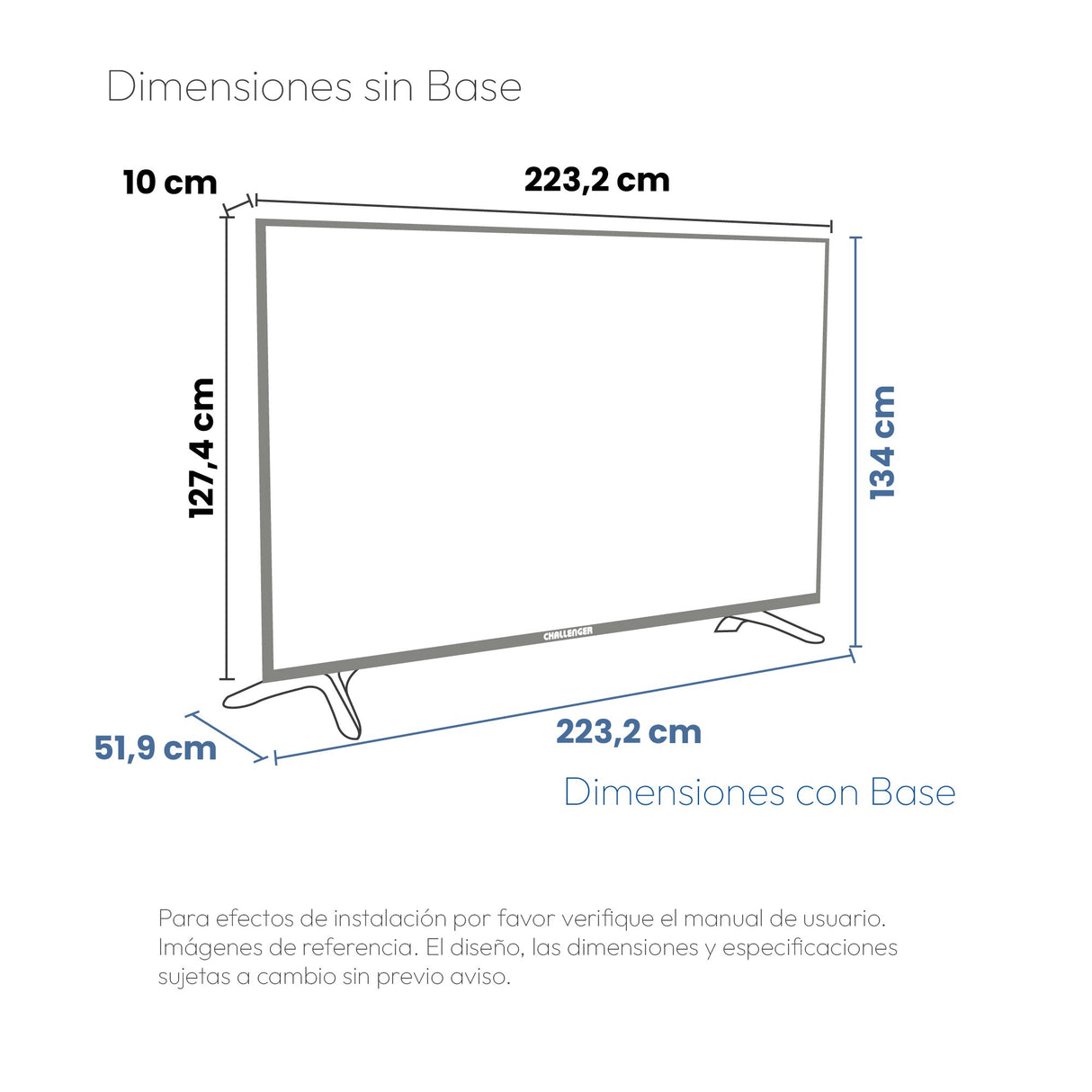 Televisor Challenger Google TV Negro 223.2x127.4cm Smart MiniLED de 100" Pulgadas 4K con Wifi y Bluetooth Integrado - TELEVISORES | Bylmo