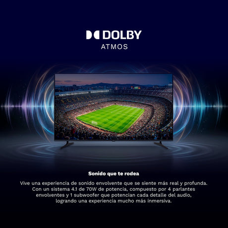 Televisor Challenger Google TV Negro 223.2x127.4cm Smart MiniLED de 100" Pulgadas 4K con Wifi y Bluetooth Integrado - TELEVISORES | Bylmo