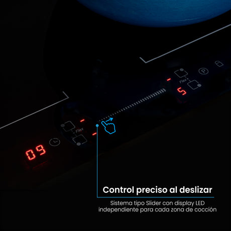 Estufa de Inducción para Empotrar Challenger Negro 77x52cm 220 Voltios con Cuatro Zonas de Cocción y Sistema Puente - ESTUFAS DE EMPORTRAR Y CUBIERTAS | Bylmo