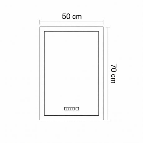 Espejo de Baño Led 50x70cm Rectangular Luz Cálida sin Marco Con Biselado y con SandBlasting - ESPEJOS DE BANHO | Bylmo