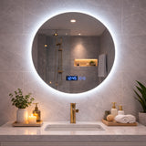 Espejo de Baño Led 70x70cm Redondo sin Marco Con Biselado y con SandBlasting - ESPEJOS DE BANHO | Bylmo
