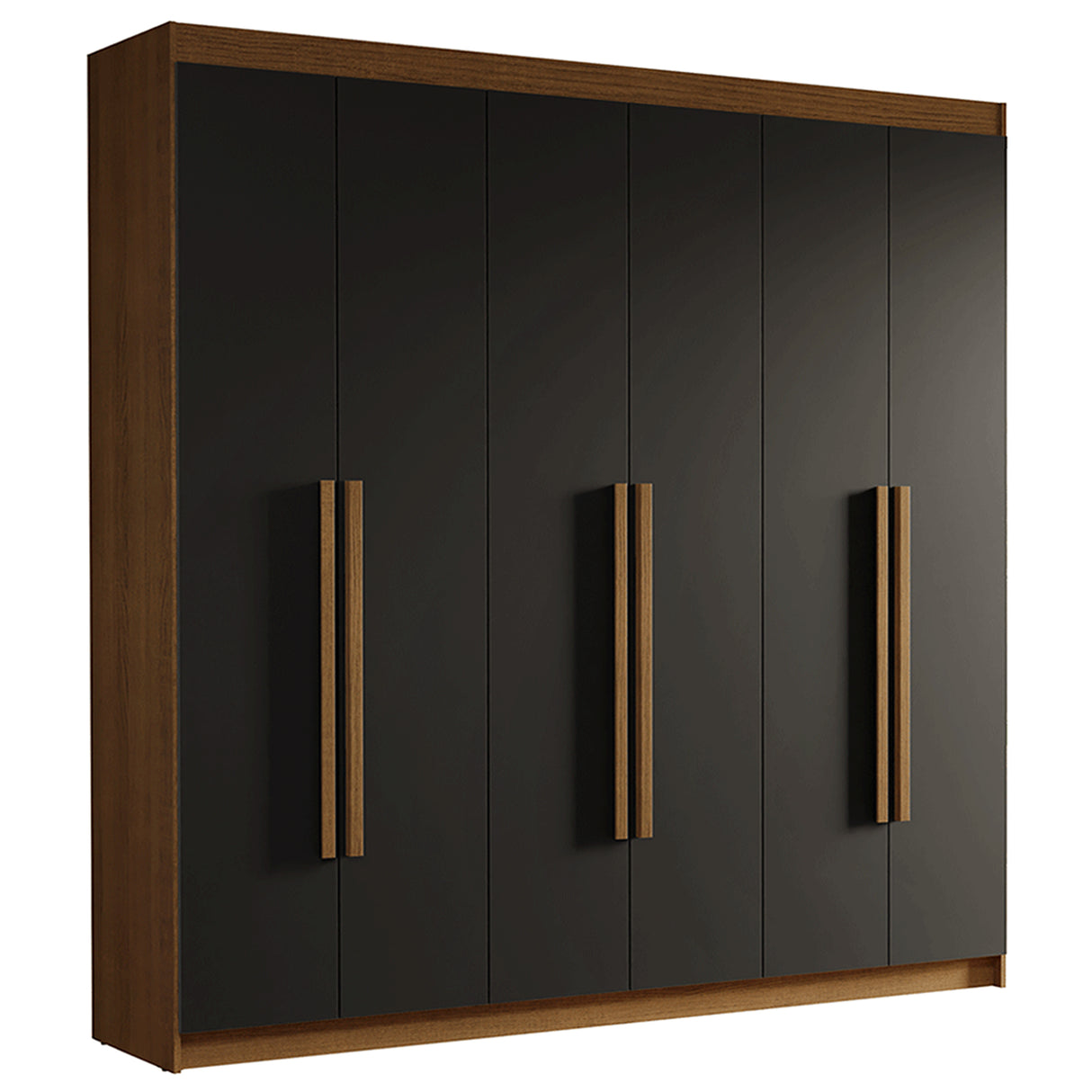 Closet Venus Marrón y Negro 180x217cm con Seis Puertas de Tiradores Marrion y con Doce Compartimientos - CLOSETS | Bylmo