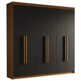 Closet Venus Marrón y Negro 180x217cm con Seis Puertas de Tiradores Marrion y con Doce Compartimientos - CLOSETS | Bylmo