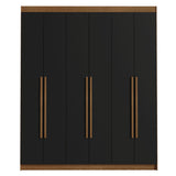 Closet Venus Marrón y Negro 180x217cm con Seis Puertas de Tiradores Marrion y con Doce Compartimientos - CLOSETS | Bylmo