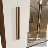 Closet Venus Marrón y Blanco 180x217cm con Seis Puertas con Doce Compartimientos y con Espejo - CLOSETS | Bylmo