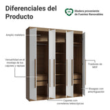 Closet Venus Marrón y Blanco 180x217cm con Seis Puertas y con Doce Compartimientos - CLOSETS | Bylmo