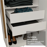 Closet Venus Blanco y Marrón 180x217cm con Seis Puertas con Doce Compartimientos y con Espejo - CLOSETS | Bylmo