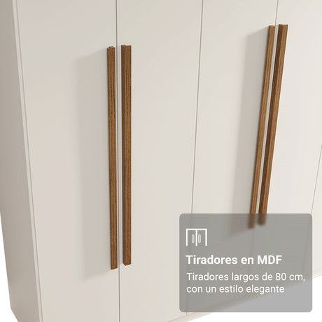 Closet Venus Blanco y Marrón 180x217cm con Seis Puertas y con Doce Compartimientos - CLOSETS | Bylmo