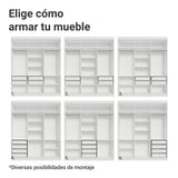 Closet Venus Blanco y Marrón 180x217cm con Seis Puertas y con Doce Compartimientos - CLOSETS | Bylmo