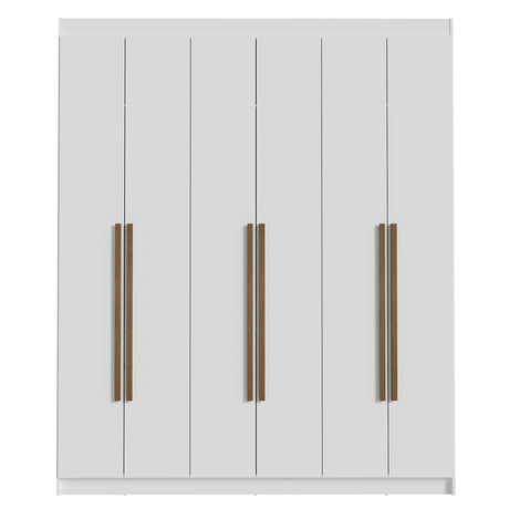 Closet Venus Blanco y Marrón 180x217cm con Seis Puertas y con Doce Compartimientos - CLOSETS | Bylmo