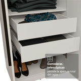 Closet Venus Blanco y Negro 180x217cm con Seis Puertas de Tiradores Negros con Doce Compartimientos y con Espejo - CLOSETS | Bylmo