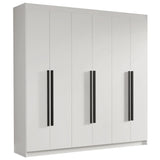 Closet Venus Blanco y Negro 180x217cm con Seis Puertas de Tiradores Negros y con Doce Compartimientos - CLOSETS | Bylmo