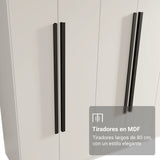 Closet Venus Blanco y Negro 180x217cm con Seis Puertas de Tiradores Negros y con Doce Compartimientos - CLOSETS | Bylmo
