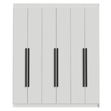 Closet Venus Blanco y Negro 180x217cm con Seis Puertas de Tiradores Negros y con Doce Compartimientos - CLOSETS | Bylmo