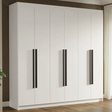 Closet Venus Blanco y Negro 180x217cm con Seis Puertas de Tiradores Negros y con Doce Compartimientos - CLOSETS | Bylmo
