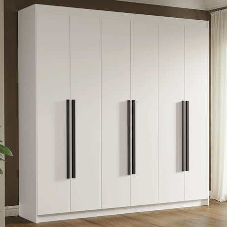 Closet Venus Blanco y Negro 180x217cm con Seis Puertas de Tiradores Negros y con Doce Compartimientos - CLOSETS | Bylmo