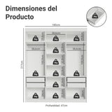Closet Venus Blanco y Negro 180x217cm con Seis Puertas con Doce Compartimientos y con Espejo - CLOSETS | Bylmo