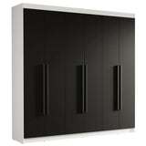 Closet Venus Blanco y Negro 180x217cm con Seis Puertas y con Doce Compartimientos - CLOSETS | Bylmo