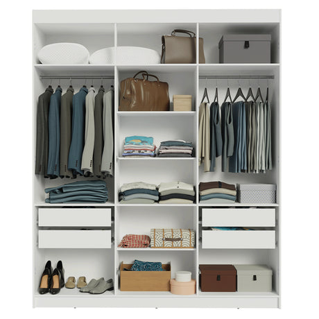 Closet Venus Blanco y Negro 180x217cm con Seis Puertas y con Doce Compartimientos - CLOSETS | Bylmo
