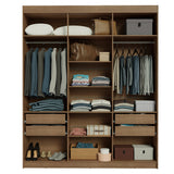 Closet Venus Marrón y Crema 180x217cm con Seis Puertas con Doce Compartimientos y con Espejo - CLOSETS | Bylmo