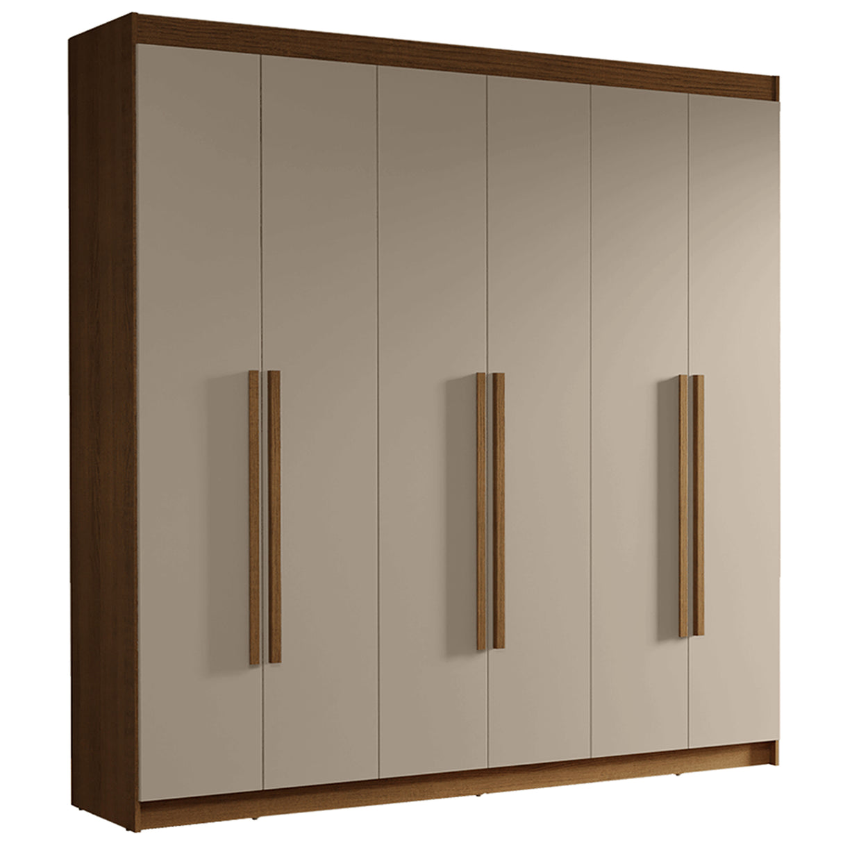 Closet Venus Marrón y Crema 180x217cm con Seis Puertas y con Doce Compartimientos - CLOSETS | Bylmo