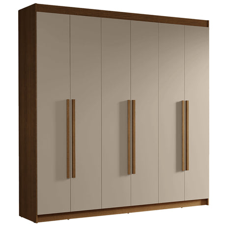 Closet Venus Marrón y Crema 180x217cm con Seis Puertas y con Doce Compartimientos - CLOSETS | Bylmo