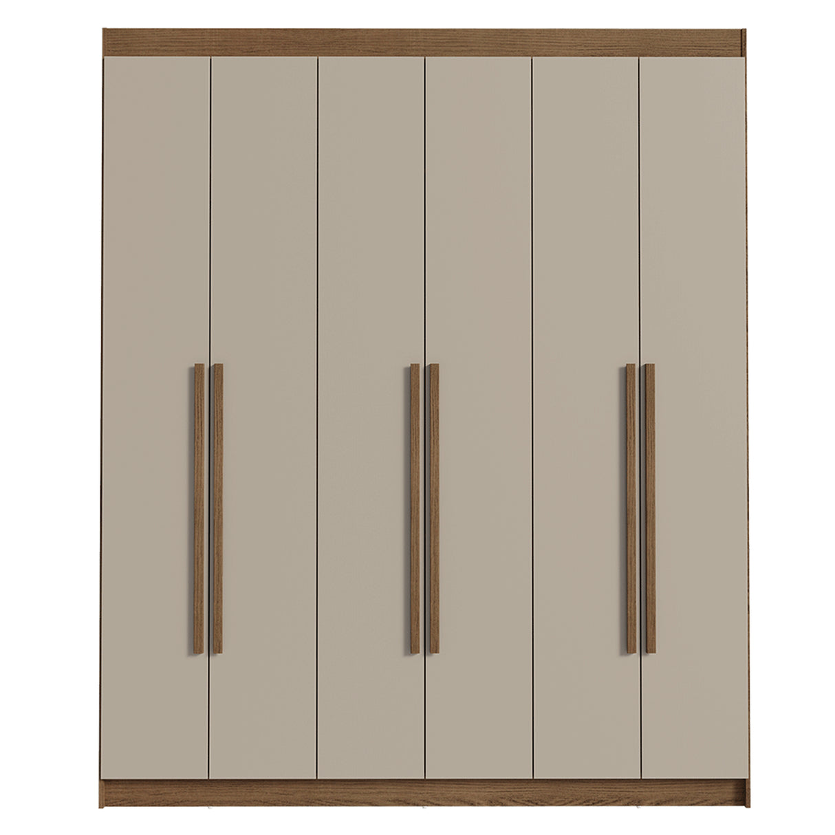 Closet Venus Marrón y Crema 180x217cm con Seis Puertas y con Doce Compartimientos - CLOSETS | Bylmo
