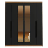 Closet Venus Marrón y Negro 180x217cm con Seis Puertas con Doce Compartimientos y con Espejo - CLOSETS | Bylmo