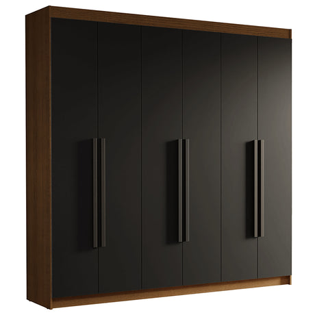Closet Venus Marrón y Negro 180x217cm con Seis Puertas y con Doce Compartimientos - CLOSETS | Bylmo