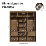 Closet Venus Marrón y Negro 180x217cm con Seis Puertas y con Doce Compartimientos - CLOSETS | Bylmo