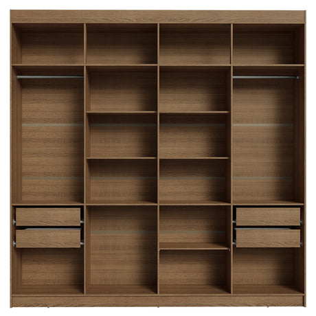 Closet Venus Marrón 216x217cm sin Puertas y con Diecisiete Compartimientos - CLOSETS | Bylmo