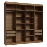 Closet Venus Marrón 216x217cm sin Puertas y con Diecisiete Compartimientos - CLOSETS | Bylmo