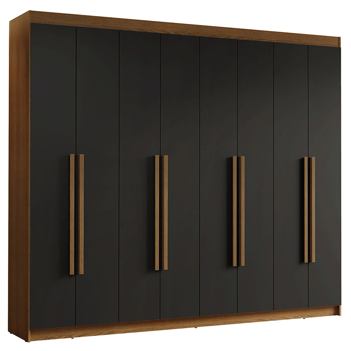 Closet Venus Marrón y Negro 216x217cm con Ocho Puertas de Tiradores Marrón y con Diecisiete Compartimientos - CLOSETS | Bylmo