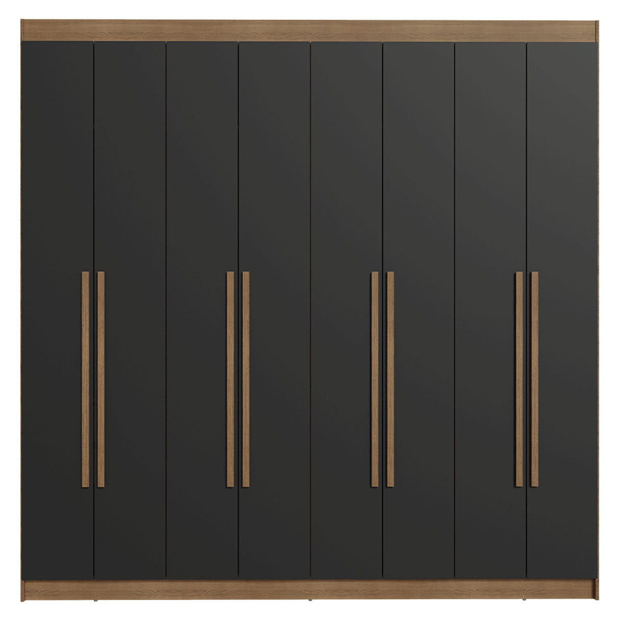 Closet Venus Marrón y Negro 216x217cm con Ocho Puertas de Tiradores Marrón y con Diecisiete Compartimientos - CLOSETS | Bylmo