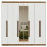 Closet Venus Marrón y Blanco 216x217cm con Ocho Puertas con Diecisiete Compartimientos y con Espejo - CLOSETS | Bylmo