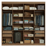 Closet Venus Marrón y Blanco 216x217cm con Ocho Puertas y con Diecisiete Compartimientos - CLOSETS | Bylmo