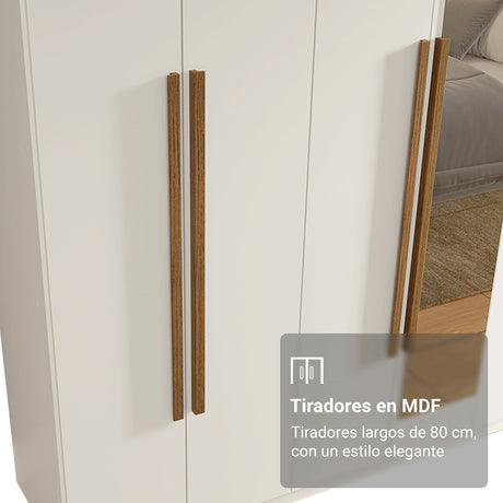 Closet Venus Blanco y Marrón 216x217cm con Ocho Puertas con Diecisiete Compartimientos y con Espejo - CLOSETS | Bylmo
