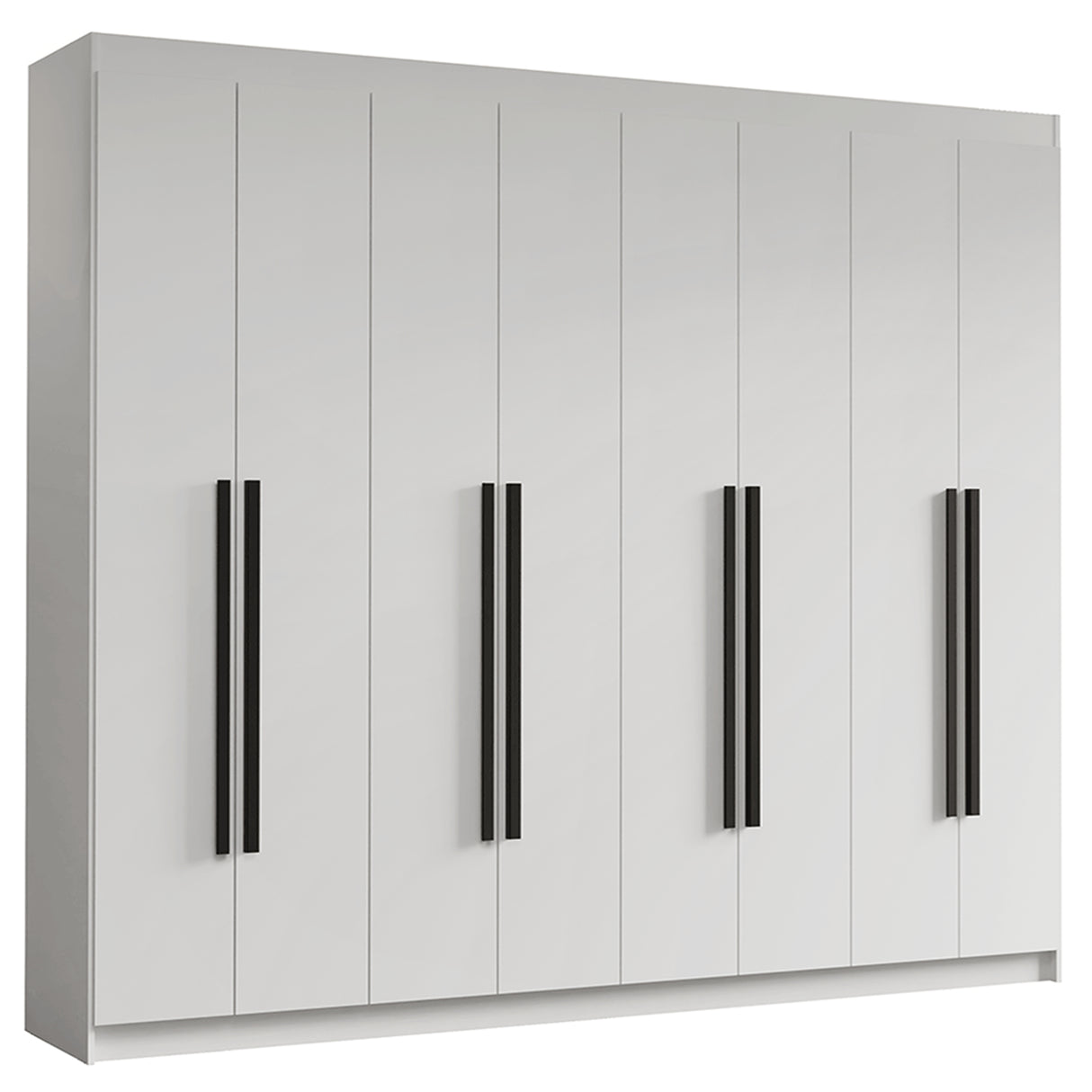 Closet Venus Blanco y Negro 216x217cm con Ocho Puertas de Tiradores Negros y con Diecisiete Compartimientos - CLOSETS | Bylmo