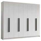 Closet Venus Blanco y Negro 216x217cm con Ocho Puertas de Tiradores Negros y con Diecisiete Compartimientos - CLOSETS | Bylmo