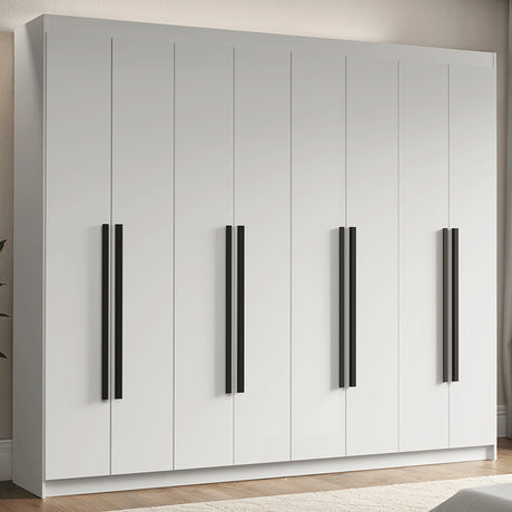 Closet Venus Blanco y Negro 216x217cm con Ocho Puertas de Tiradores Negros y con Diecisiete Compartimientos - CLOSETS | Bylmo