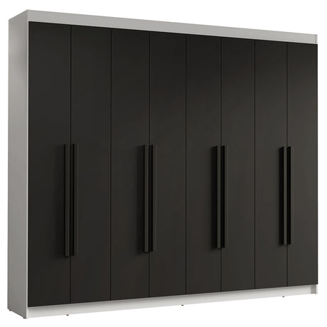 Closet Venus Blanco y Negro 216x217cm con Ocho Puertas y con Diecisiete Compartimientos - CLOSETS | Bylmo