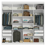 Closet Venus Blanco y Negro 216x217cm con Ocho Puertas y con Diecisiete Compartimientos - CLOSETS | Bylmo