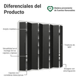 Closet Venus Blanco y Negro 216x217cm con Ocho Puertas y con Diecisiete Compartimientos - CLOSETS | Bylmo